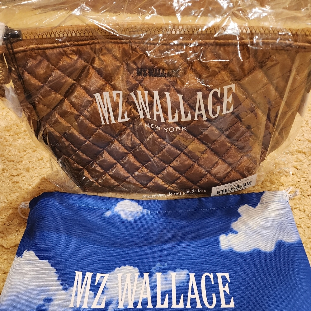 MZ Wallace Tiger Eye Pearl Large Zoey Makeup Bag